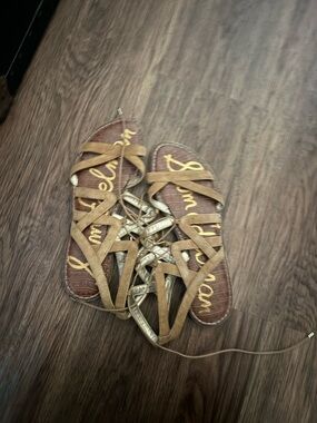 Sam Edelman Brown Strappy Neutral Leather Sandals